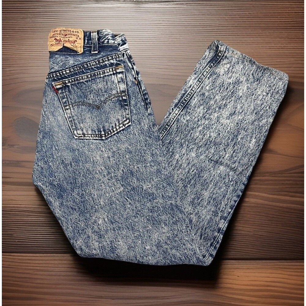 Levi’s 501 Acid Wash Jeans Made In USA Button Fly 501 Tagged 28X32 Fit 26X26.5